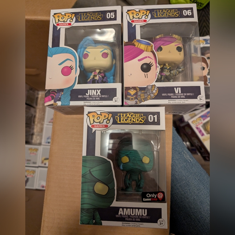 Funko Pop League of Legends Jinx, Vi, Amumu Figures